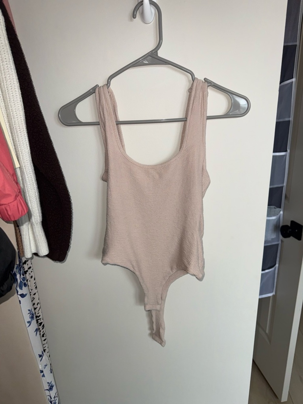 Windsor Ribbed Scoop-Neck Bodysuit in Blush Pink
